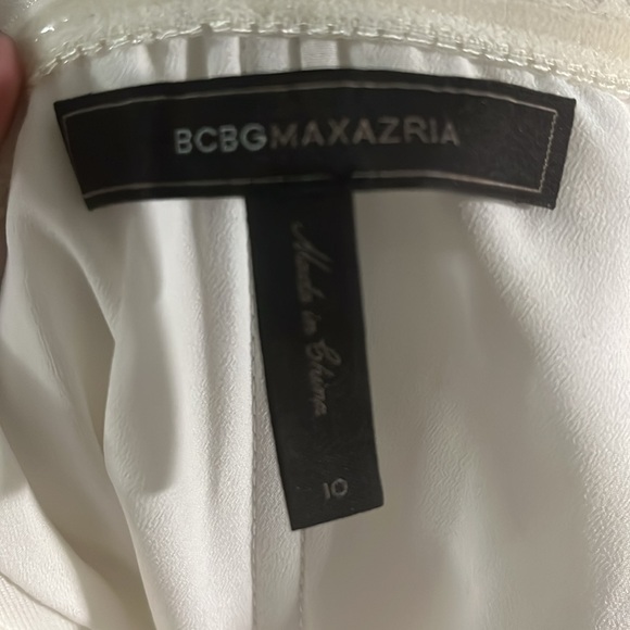 Bcbgmaxazria White One Shoulder Dress, Size 10 - Picture 8 of 8